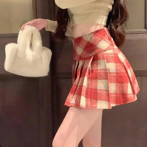チェック切り替えミニスカート